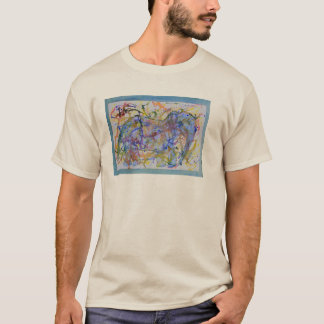 Waterverf-vierkant elanenkaart t-shirt