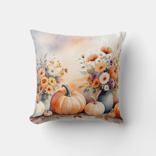 Waterverf viert herfst kussen