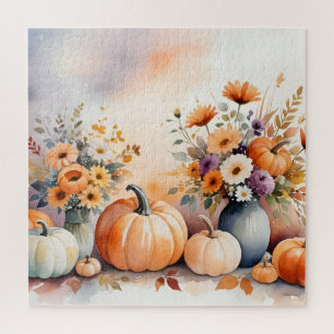 Waterverf viert herfst legpuzzel