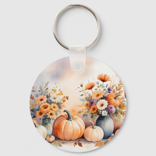 Waterverf viert herfst sleutelhanger