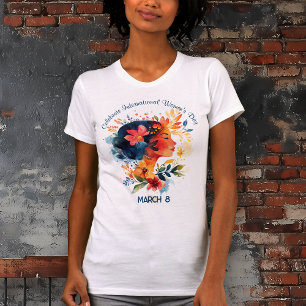 Waterverf viert Internationale Vrouwendag T-shirt