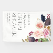 Waterverf Vijgen en Berry Floral Vrijgezellenfeest Spandoek (Horizontaal)