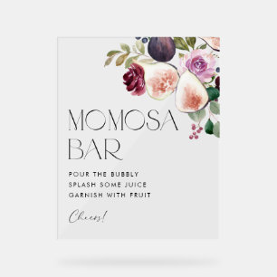 Waterverf vijgen en bessen Baby shower Mimosa Bar Acryl Bord