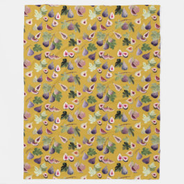 Waterverf vijgen op mosterdgele deken