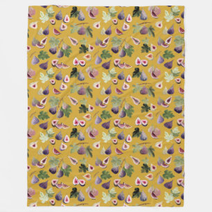 Waterverf vijgen op mosterdgele deken