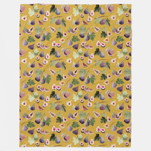 Waterverf vijgen op mosterdgele deken (Voorkant)