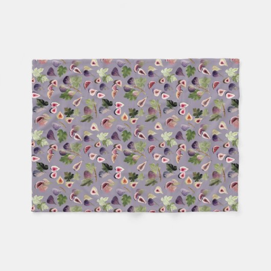 Waterverf Vijgen op pruim paarse achtergrond deken (Voorkant (Horizontaal))