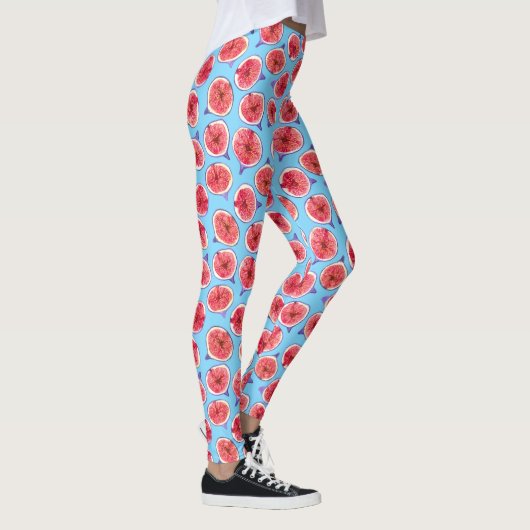 Waterverf-vijgensegmenten patroon leggings (Rechts)