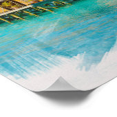 Waterverf Villa op de Malediven Poster (Hoek)