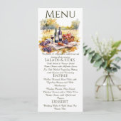Waterverf Vineyard Menu Kaart (Staand voorkant)