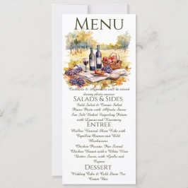 Waterverf Vineyard Menu Kaart
