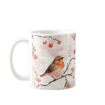 Waterverf vink in een besneeuwde winterboom en bes