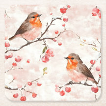 Waterverf vink in een besneeuwde winterboom en bes