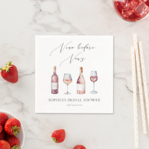 Waterverf Vino voor geloften Vrijgezellenfeest Servet