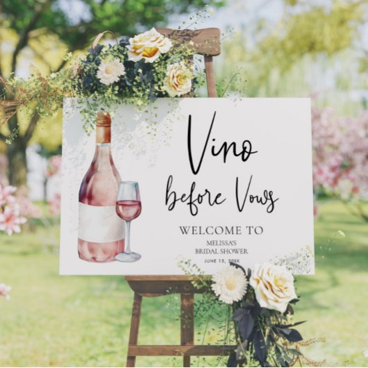 Waterverf Vino voor geloften Vrijgezellenfeest wel Poster
