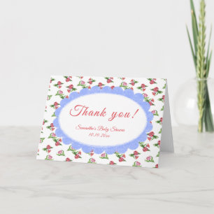 Waterverf vintage Bloemen Baby Shower Bedankt