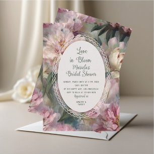 Waterverf Vintage Botanische liefde in bloei Bruid Kaart
