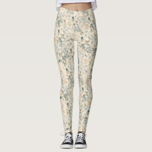 Waterverf Vintage Flowers Leggings
