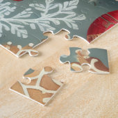 Waterverf Vintage Kerst Motieven Vakantie Legpuzzel (Zijkant)