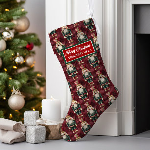 Waterverf Vintage Kerstkous gepersonaliseerd Grote Kerstsok