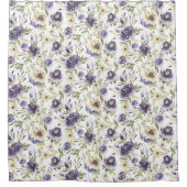 Waterverf Violet bloemenpatroon Douchegordijn (Voorkant)