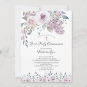 Waterverf Violet Flowers First Community Kaart (Voorkant)