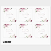 Waterverf Violet Flowers Vierkante Sticker (Vel)