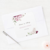 Waterverf Violet Flowers Vierkante Sticker (Envelop)
