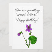 Waterverf violet minimalistisch feestdagenkaart (Voorkant / Achterkant)