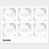 Waterverf Violet Rozen Vierkante Sticker (Vel)