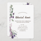 Waterverf Violet Wildflower repesal Dinner Kaart (Voorkant / Achterkant)