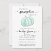Waterverf Virtual Baby shower Mint Pumpkin Kaart (Voorkant)