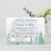 Waterverf Virtuele bruiloft van bergachtige bosbom Kaart (Staand voorkant)