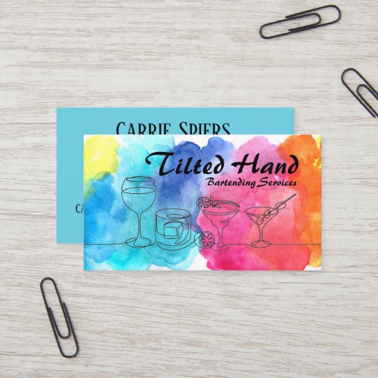 Waterverf Visitekaartje (Voorkant / Achterkant in situ)