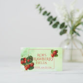 Waterverf Visitekaartje aardbeien (Staand voorkant)