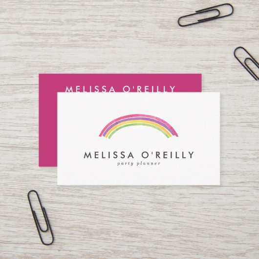 Waterverf Visitekaartje regenboogpartij (Voorkant / Achterkant in situ)