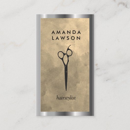 Waterverf Visitekaartje schaar (Voorkant)