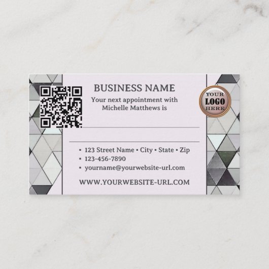 Waterverf Visitekaartje voor benoeming van verlosk Afsprakenkaartje (Achterkant)