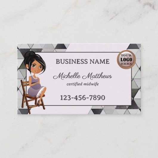 Waterverf Visitekaartje voor benoeming van verlosk Afsprakenkaartje (Voorkant)