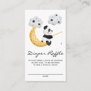 Waterverf Vissen Panda Baby shower Luier Raffle Informatiekaartje