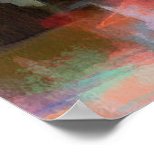 Waterverf Vissende boot op zonsondergang Poster (Hoek)