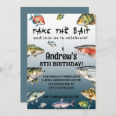 Waterverf Vist met aas Kaart (Voorkant / Achterkant)