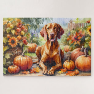 Waterverf Vizsla in het najaar Legpuzzel