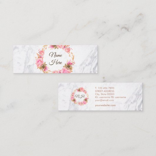 Waterverf Vlaams Marble Mini Visitekaartje (Voorkant / Achterkant)