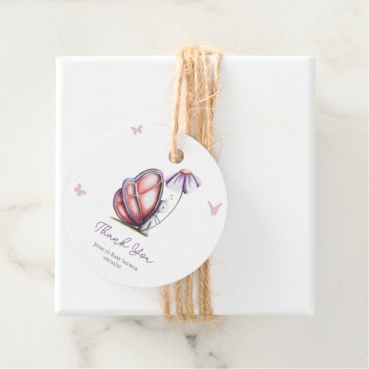 Waterverf vlinder Baby shower dank u Bedankjes Labels (In situ)