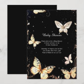 Waterverf Vlinder Baby shower Invitation Kaart (Voorkant / Achterkant)