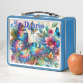 Waterverf vlinder bloementuin gepersonaliseerd (In situ)