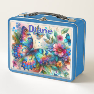 Waterverf vlinder bloementuin gepersonaliseerd