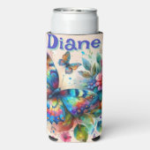 Waterverf vlinder bloementuin gepersonaliseerd (Seltzer Achterkant)