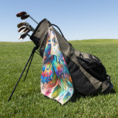 Waterverf vlinder bloementuin gepersonaliseerd golfhanddoek (Groen)